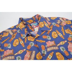 Joe Kealoha's Reyn Spooner Mens Large Hawaiian Shirt Mambo Havana‎ Cuban Cigar